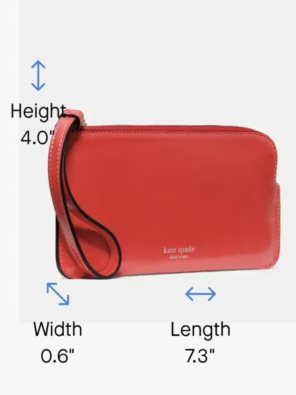 NWT kate spade Zippy Wristlet Heirloom Tomato Red Leather Card Holder